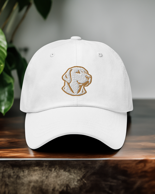 Labrador Retriever Dad Hat in Gold and White