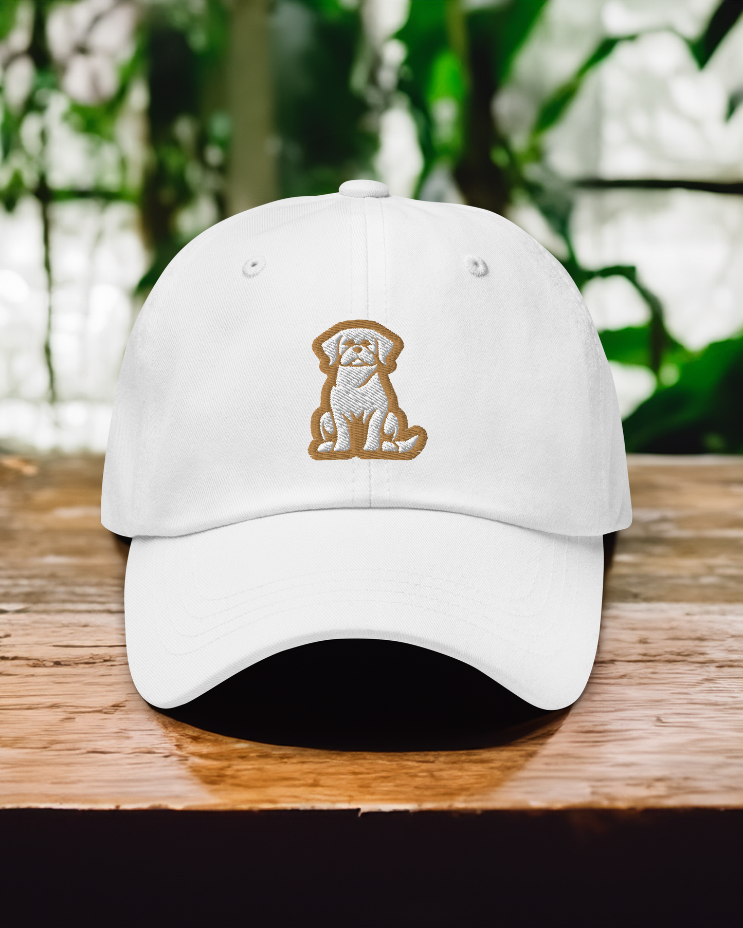 Labrador Retriever Dad Hat in Gold and White