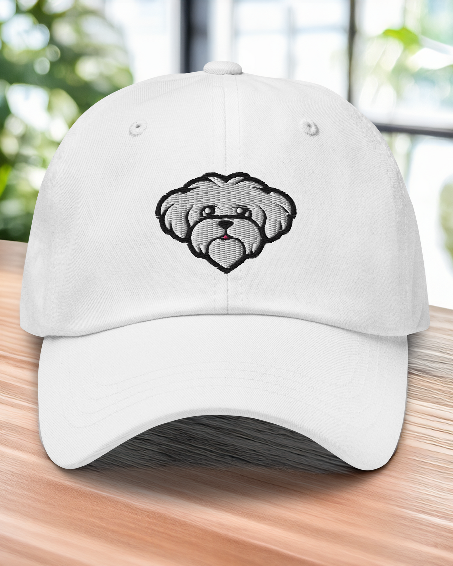 Maltese Dad Hat in Black and White