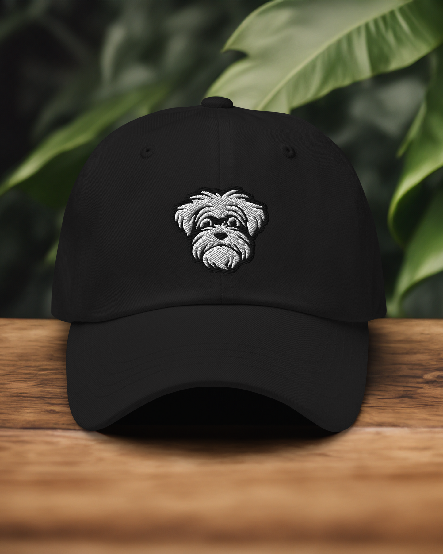 Morkie Dad Hat in Black and White