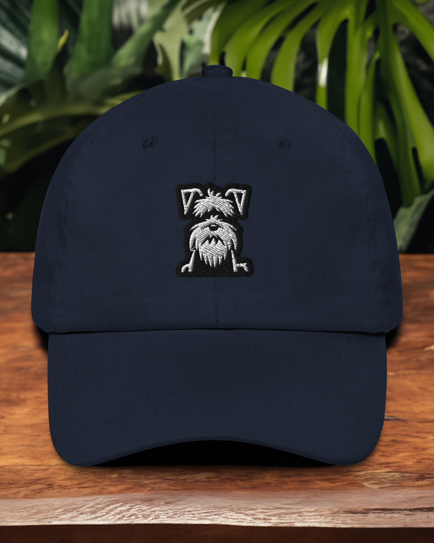 Schnauzer Dad Hat in Black and White