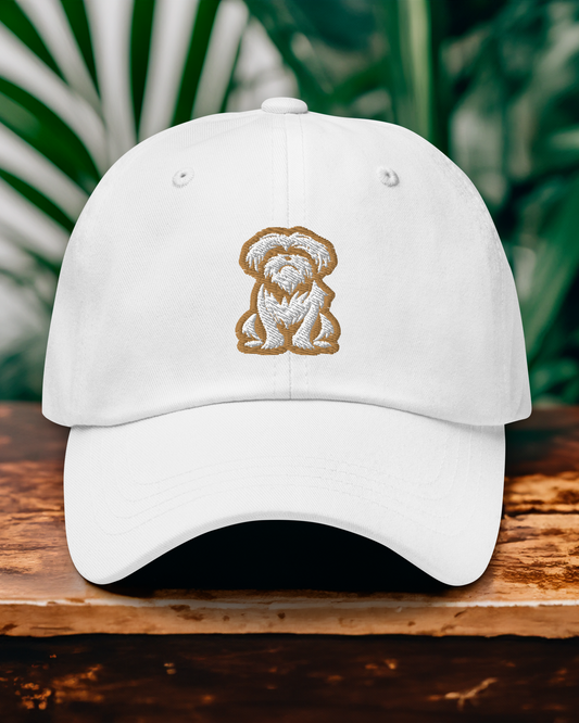 Shih Tzu Dad Hat in Gold and White