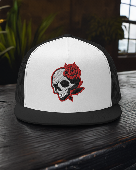 Skull Rose Trucker Hat