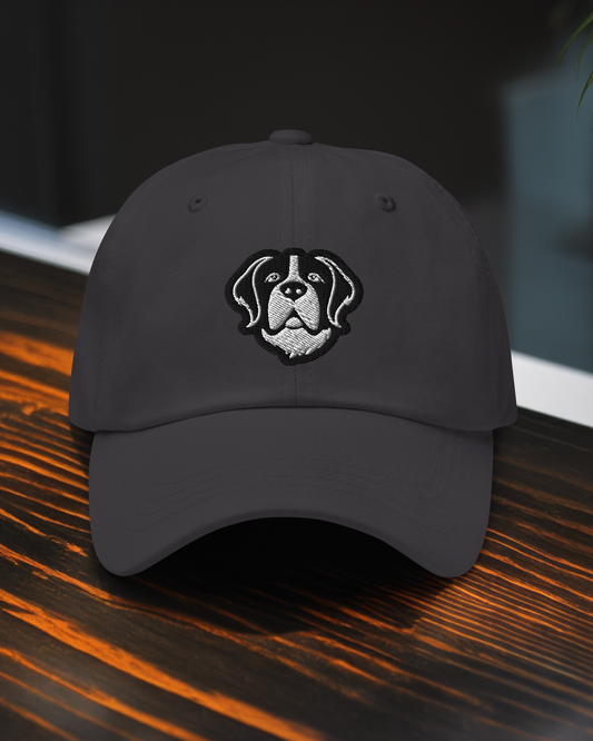 Saint Bernard Dad Hat in Black and White