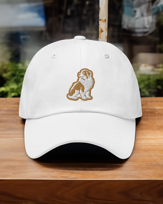 Saint Bernard Dad Hat in Gold and White