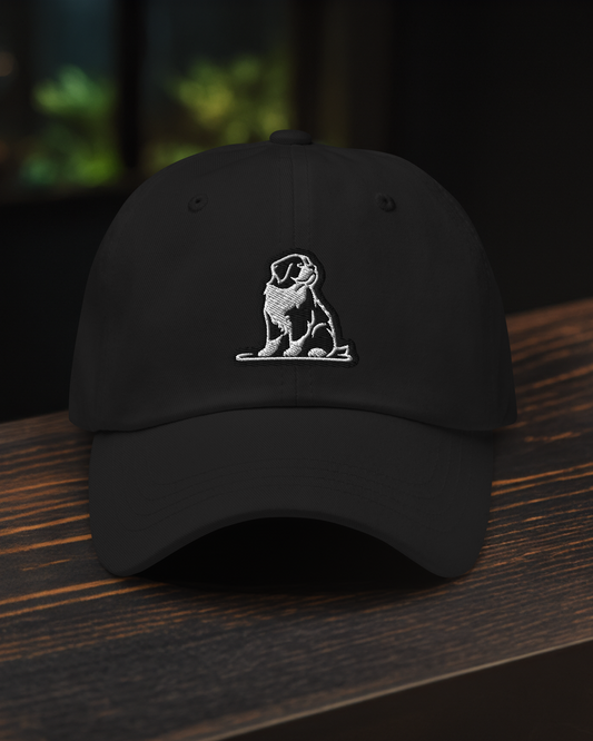 Saint Bernard Dad Hat in Black and White