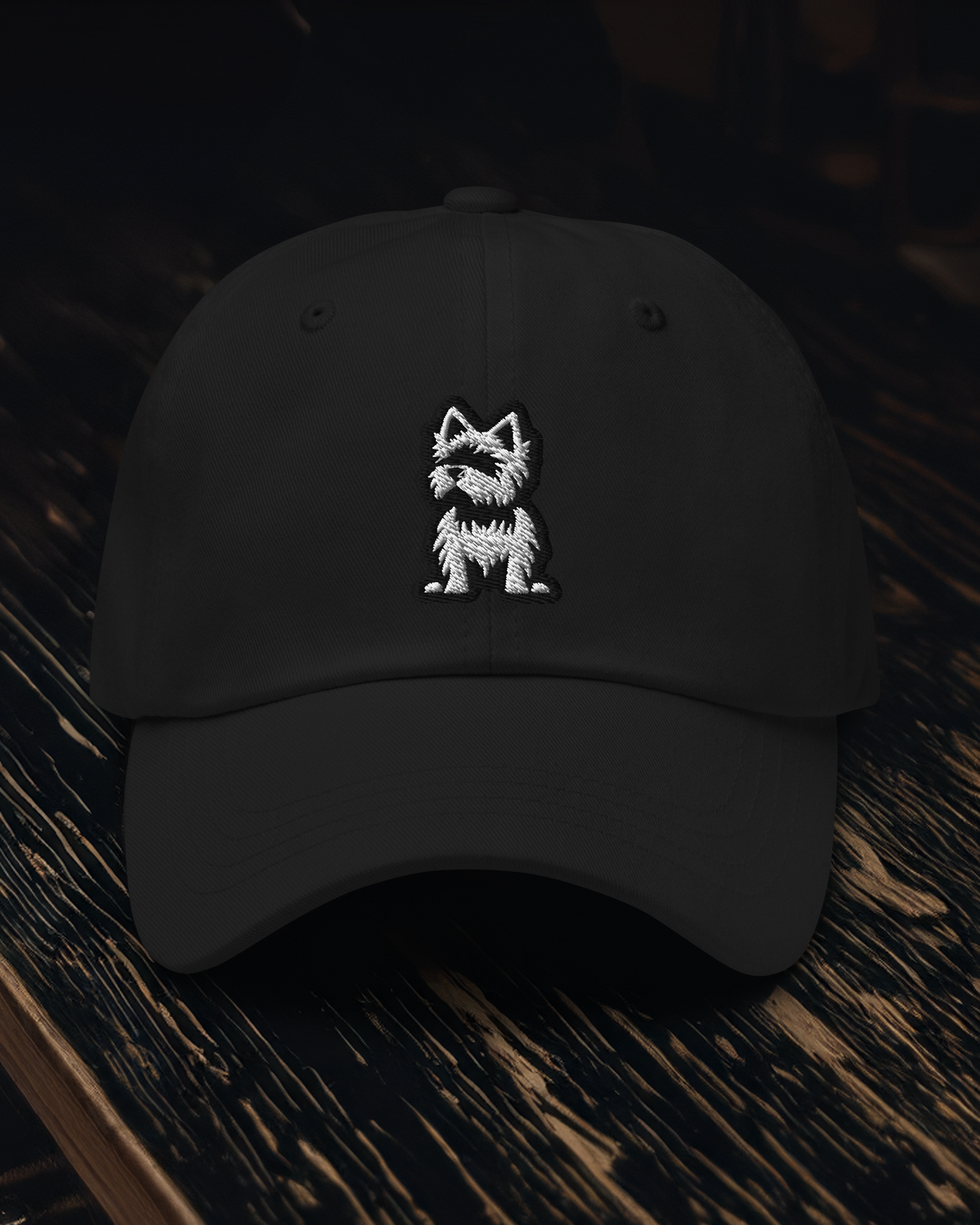 Yorkie Dad Hat in Black and White